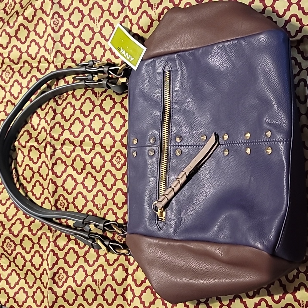 orYANY Pebbled Leather Color Block Satchel